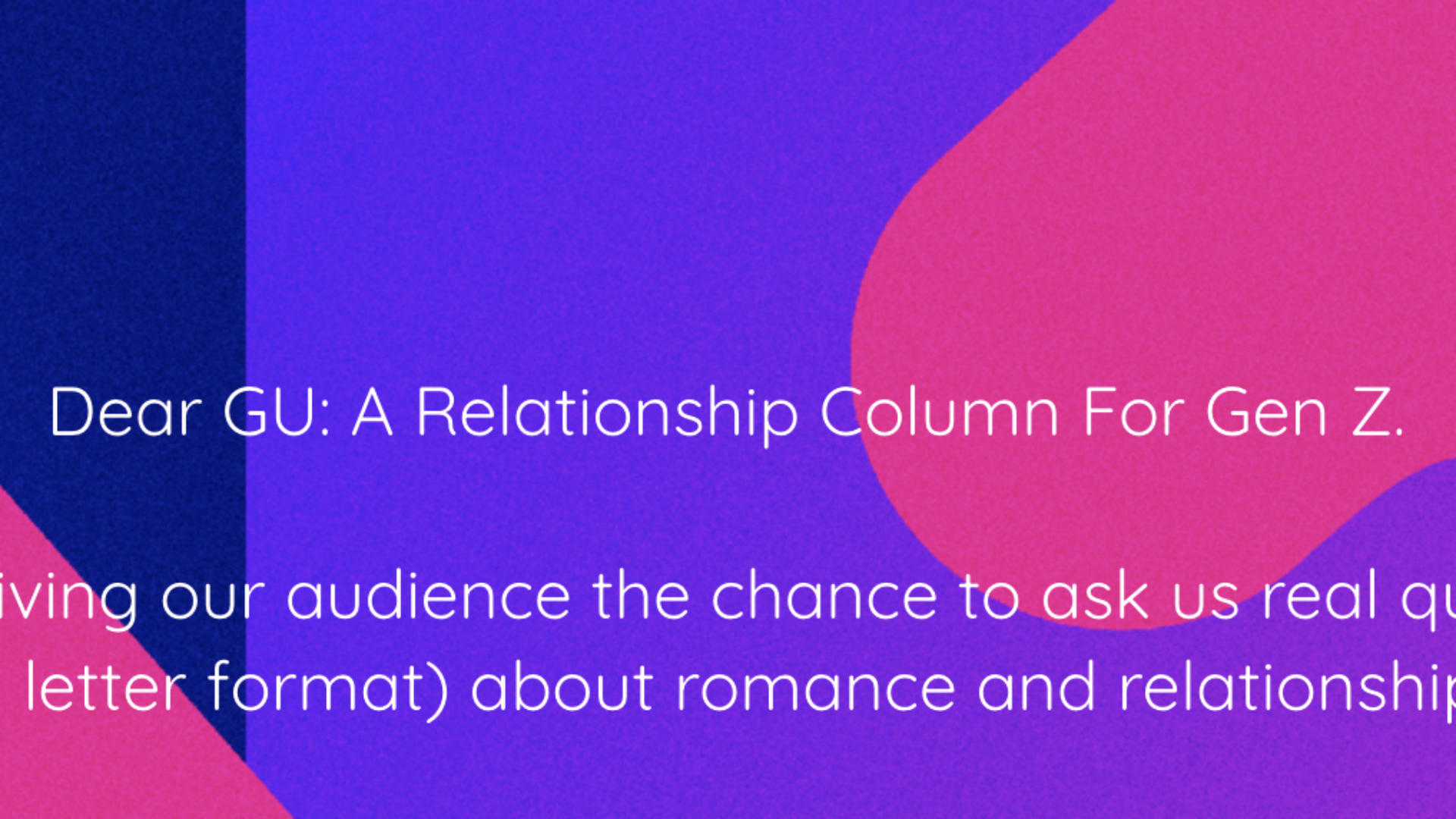 We’re Rolling Out A Relationship Column Where YOU Get To Ask The Questions