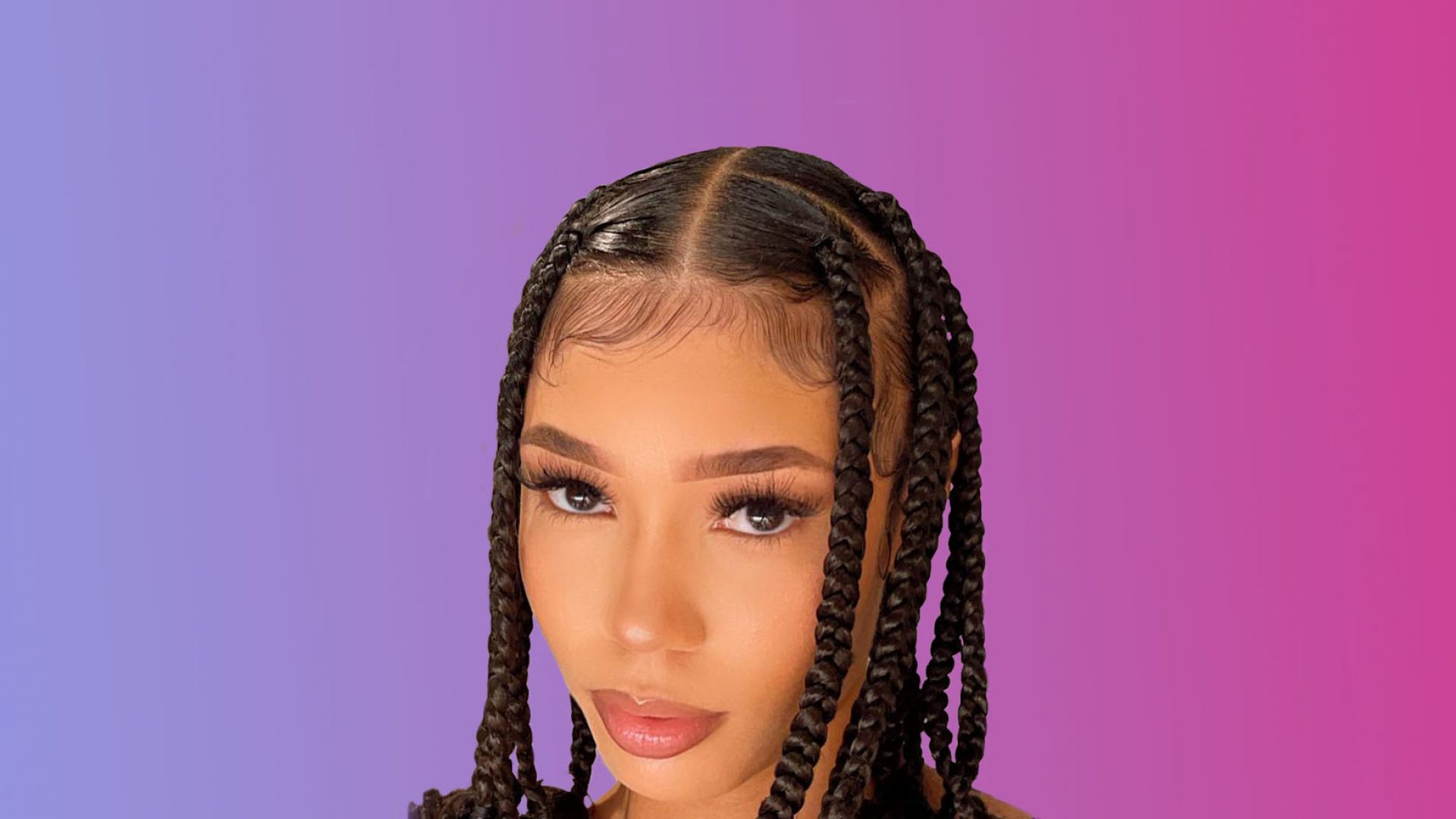 Large Knotless Braids with Curly Ends, Coi Leray Inspired 