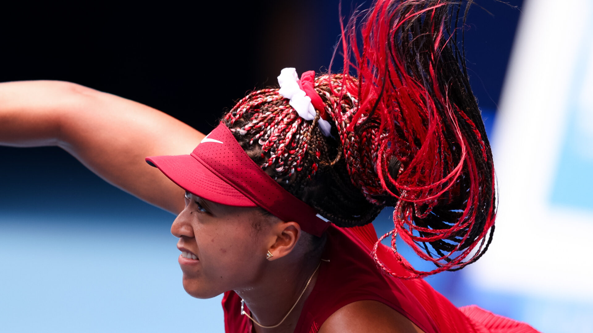 Naomi Osaka Wins Opening Olympics Match In Fiery Red Box Braids