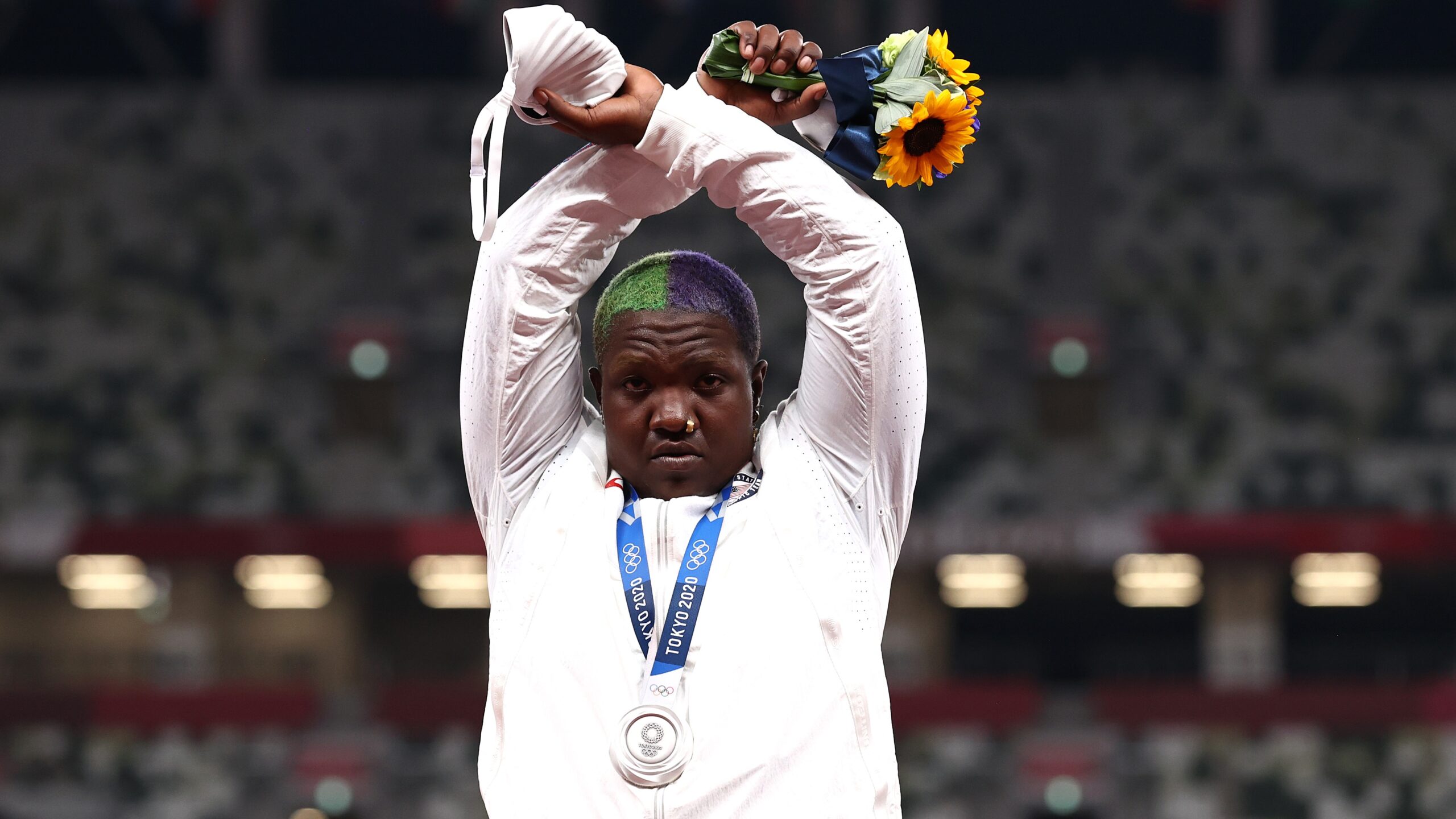 Olympian Raven Saunders Is Being Investigated By The IOC After Making An ‘X’ Gesture On The Podium