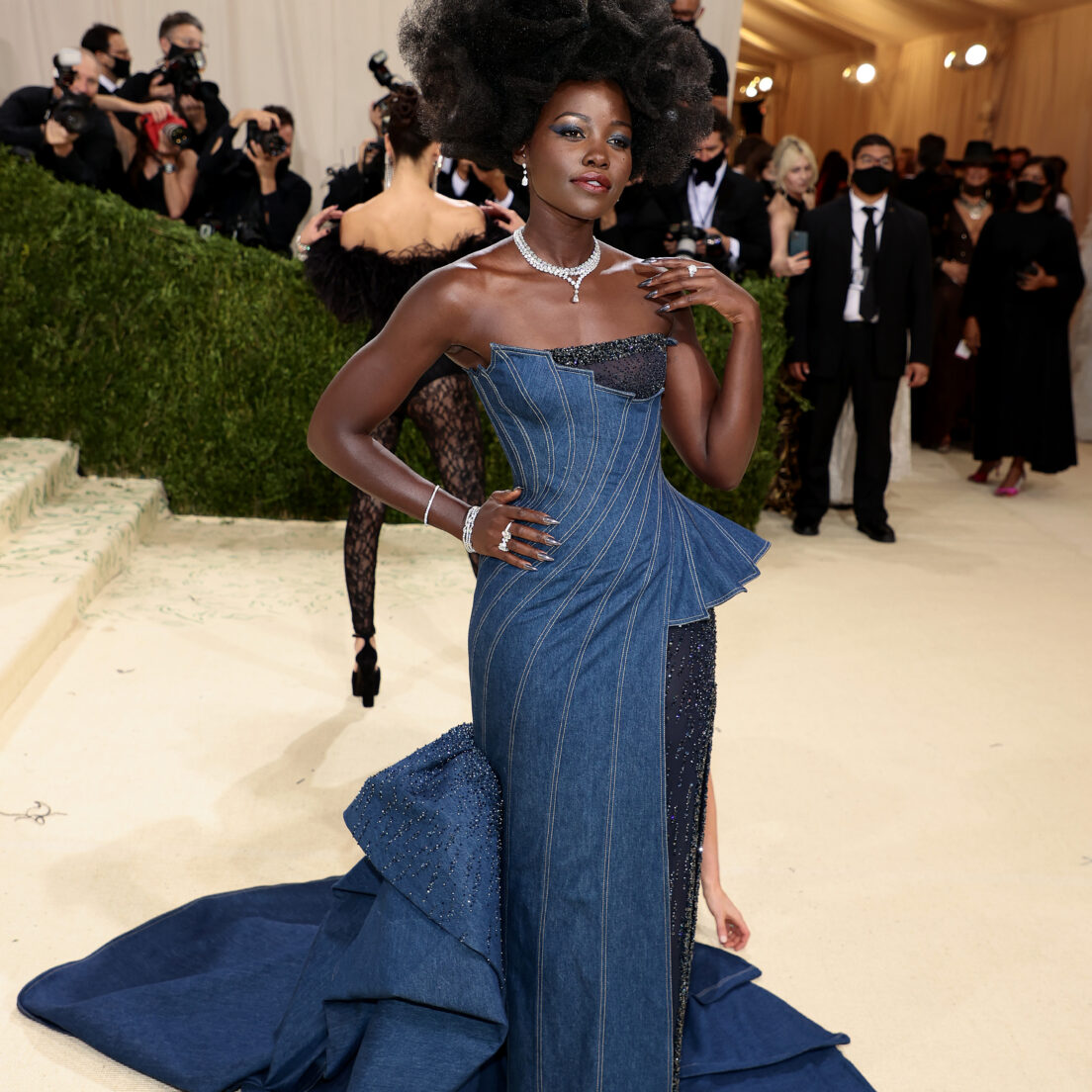 The Details Of Lupita Nyong'o's Denim Met Gala Look