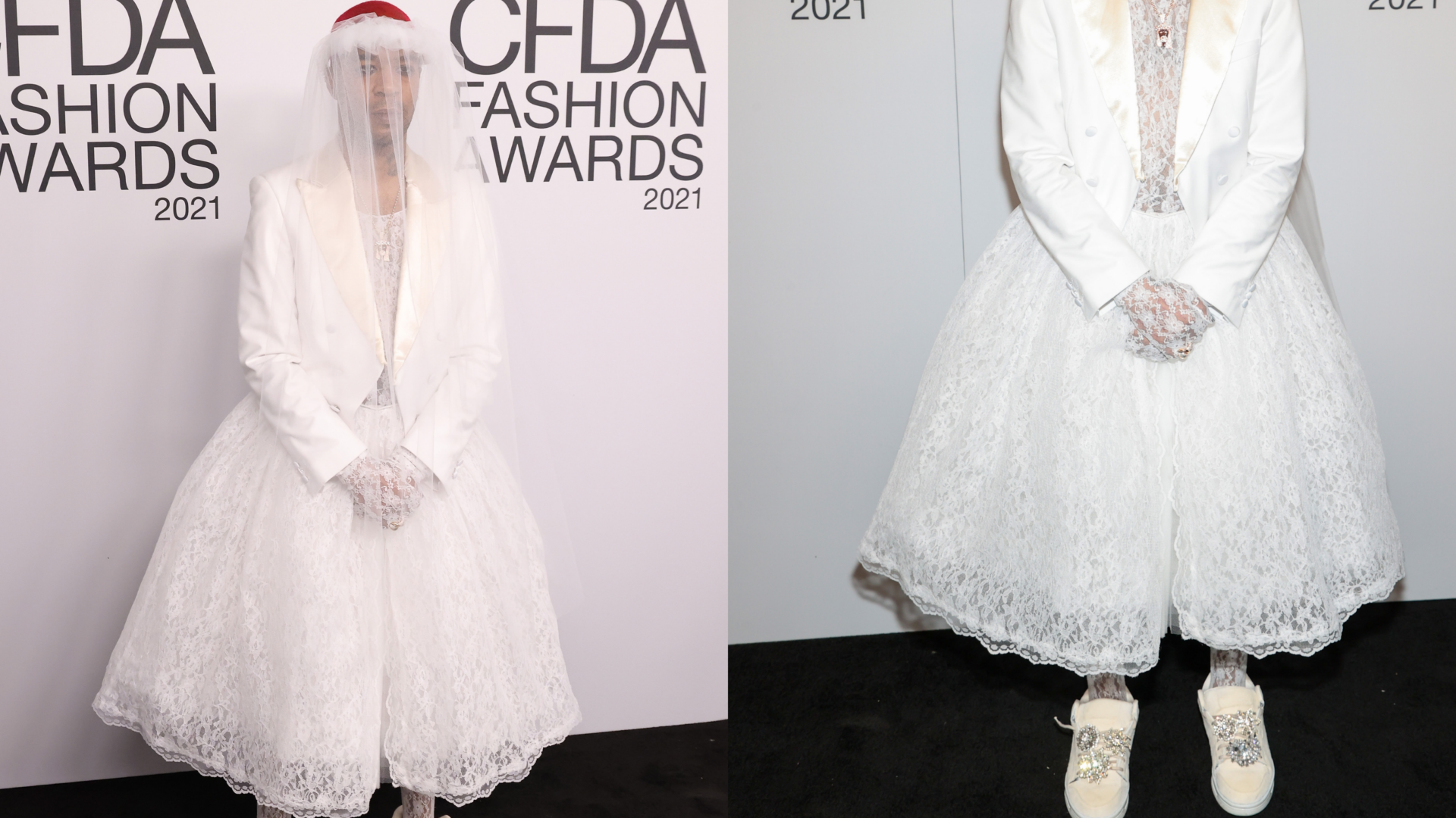 Kid Cudi Walks Down The CFDA Aisle In Custom Wedding Dress