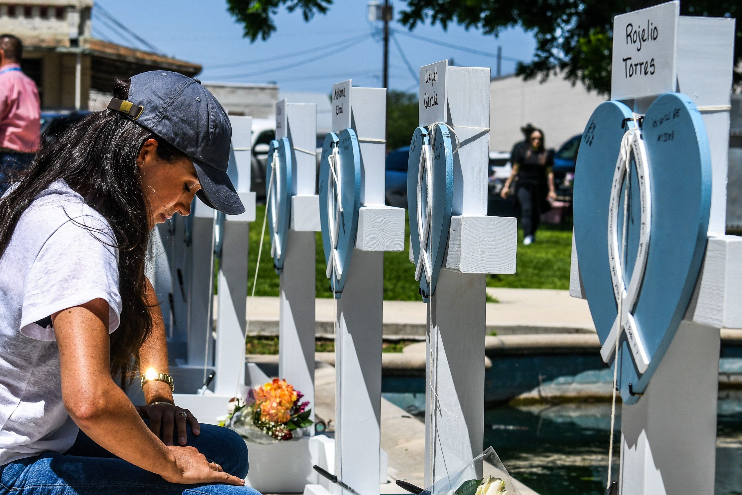 Meghan Markle Visits Uvalde Memorial To Pay Tribute To Victims