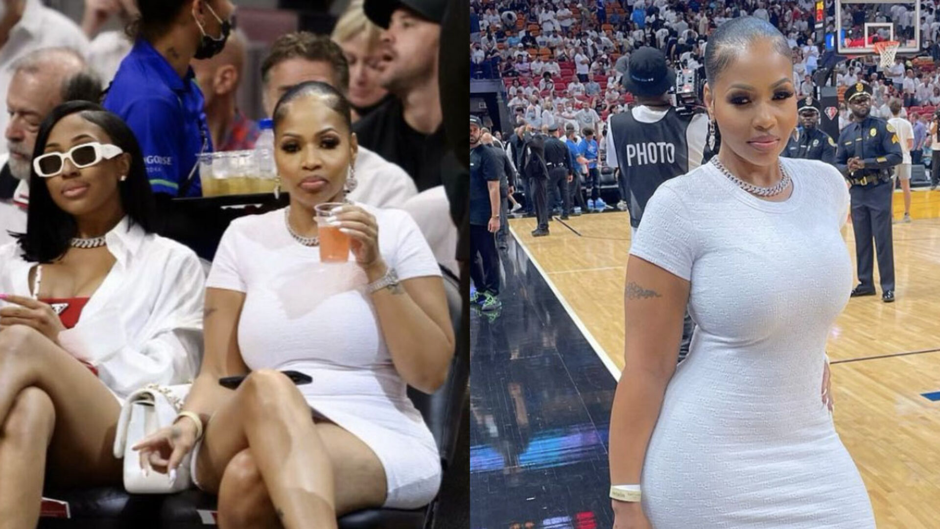 Yung Miami And Her Mom, Keenya Young, Attend NBA Playoff Game