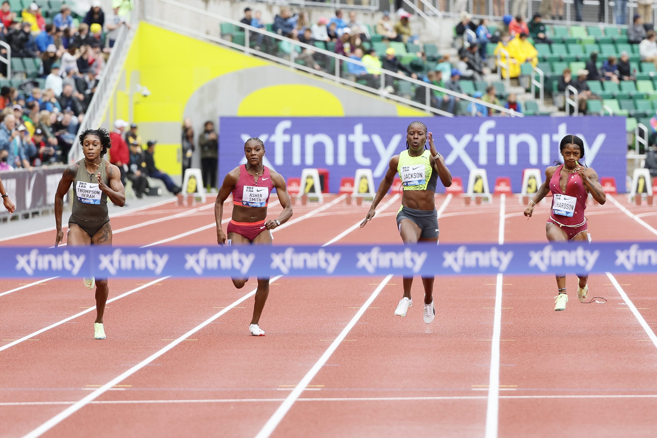 Elaine Thompson-Herah Wins Pre Classic 100m, Sha’Carri Richardson Comes In Second Place