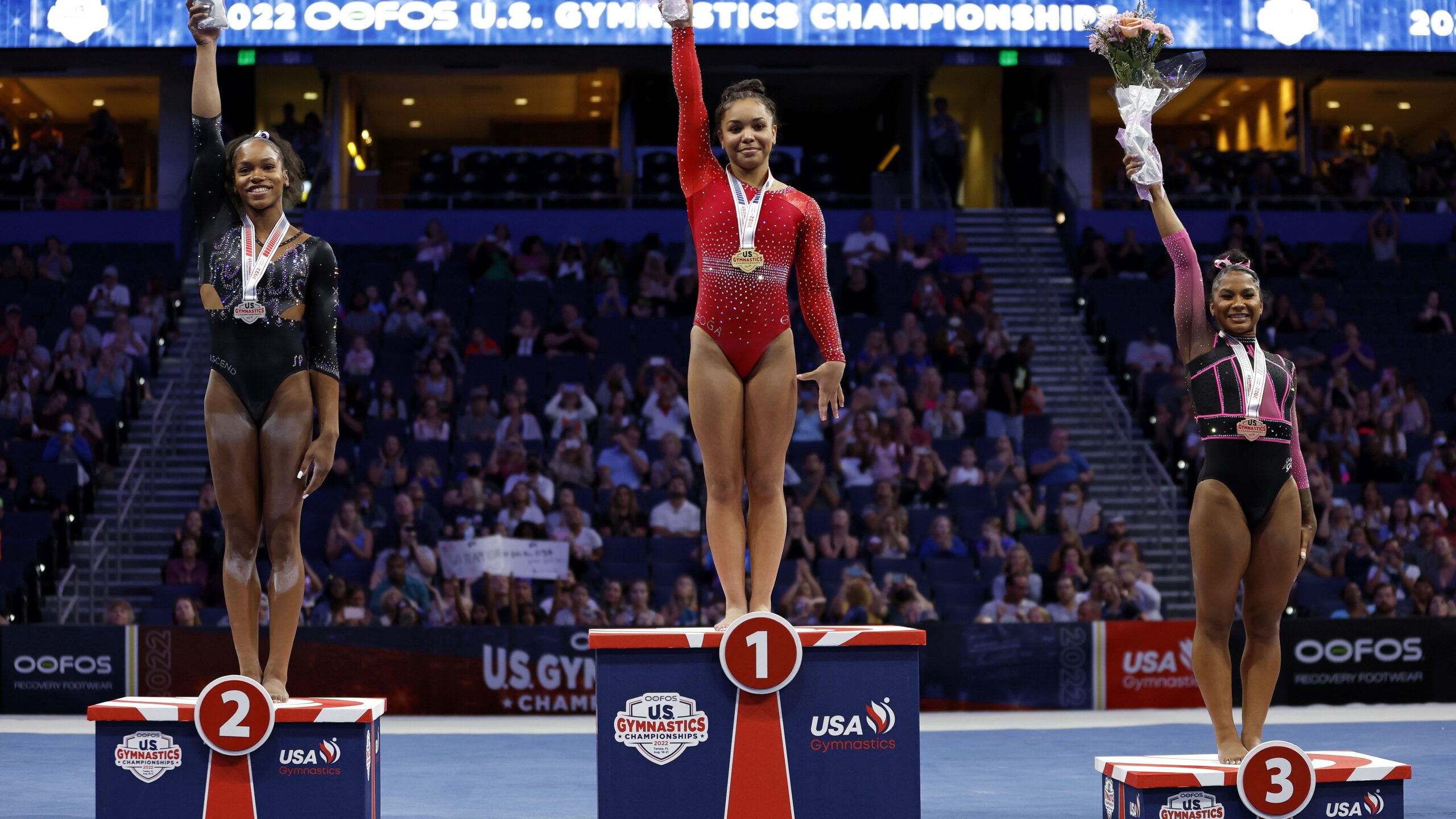 Konnor McClain, Shilese Jones, Jordan Chiles Sweep Podium At 2022 US Gymnastics Championships