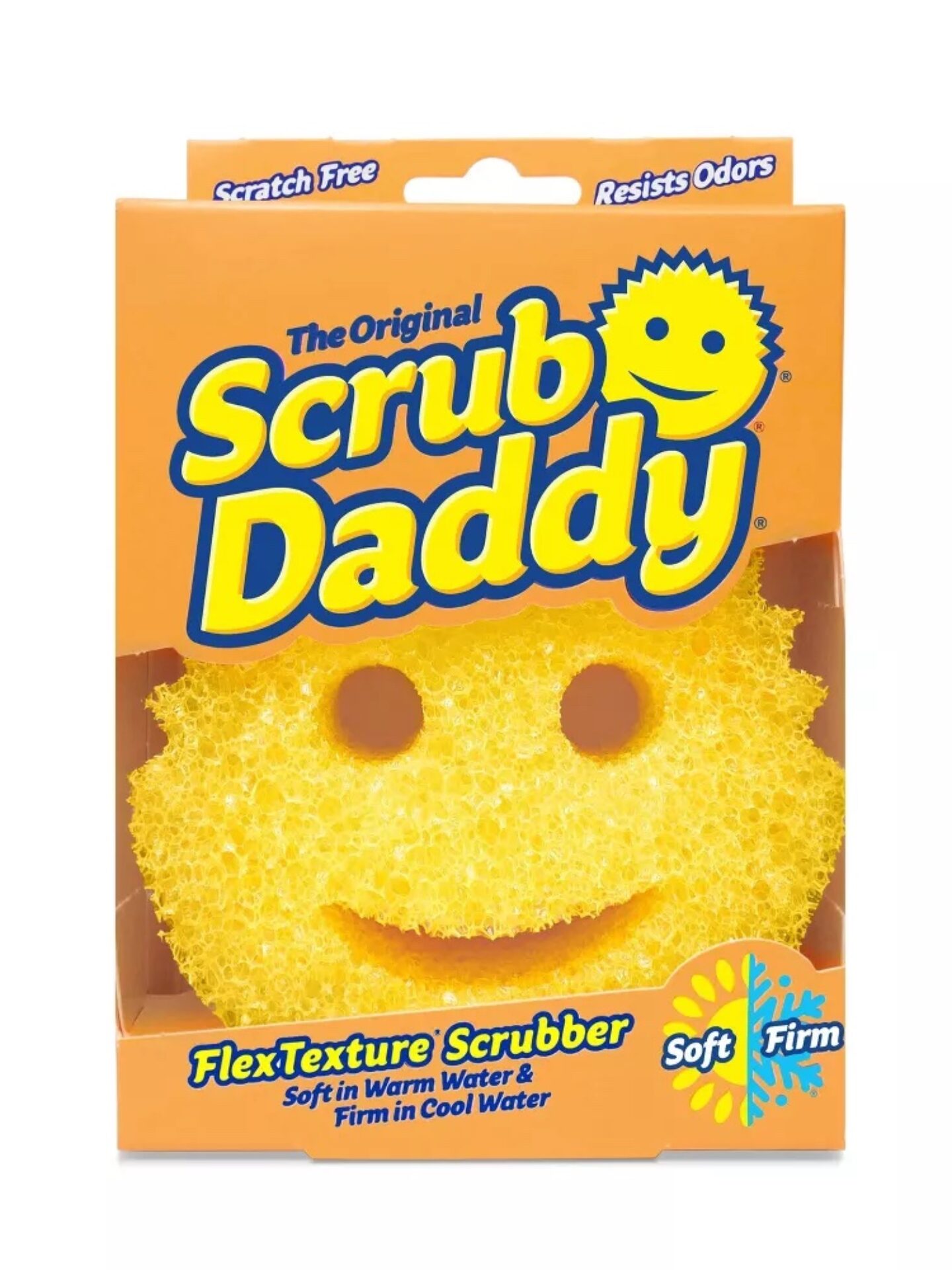 Scrub Daddy Smiling Scrubber, Grey - Scratch-Free Multipurpose